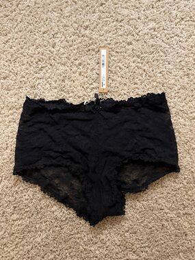 SKIMS Black Lace Boyshort Panty - Women's Intimates